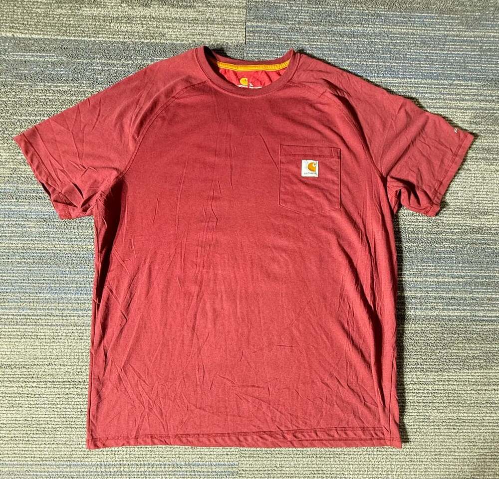 Carhartt Relaxed Fit Short Sleeve Pocket T-Shirt XL Red
